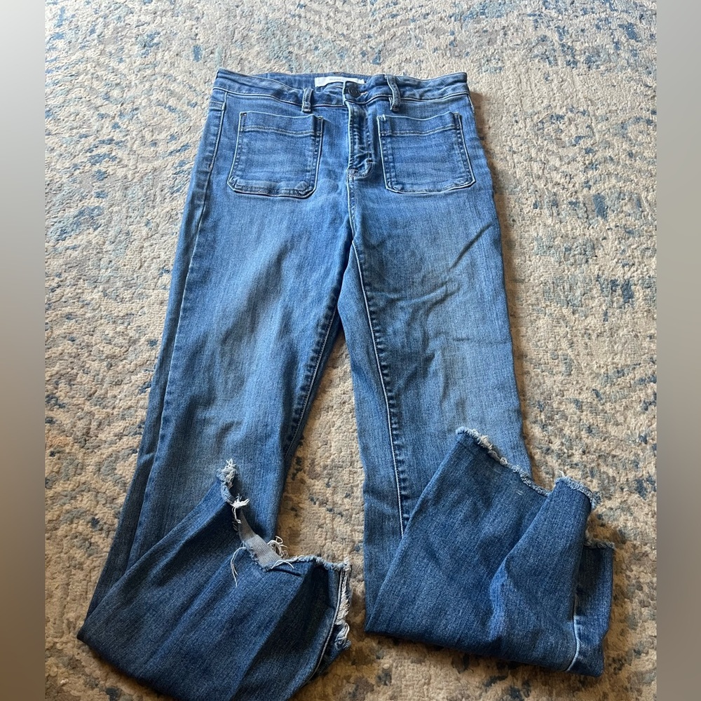 Hidden jeans flare raw hem jeans size 29